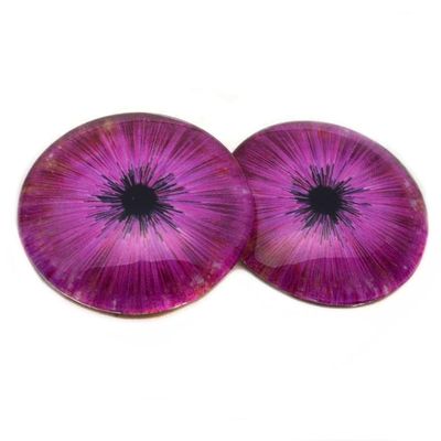 Punk Pink Burst Eyes 6mm to 60mm Technology Fantastic Jewelry Making Art Doll Parts Taxidermy Sculpture Flatback Domed Cabochons (10mm)