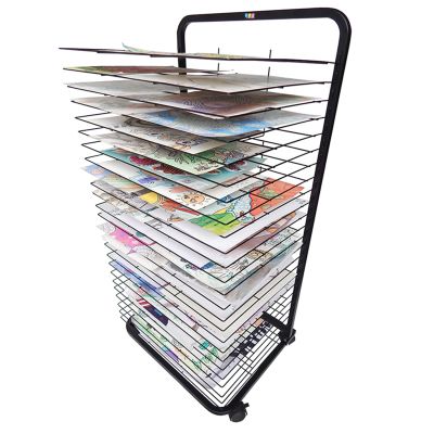 Art Drying Rack for Art Metal Wire Work Display Rack, Art Carts with Wheels for Classroom Art Studios and Home Use. Drying & Print Racks (Size : 44x35x78(35 Layers))