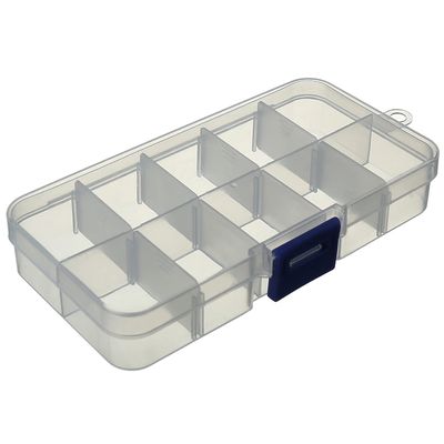 Bettomshin Clear Jewelry Box - Plastic Bead Storage Container, Earrings Storage Organizer with Adjustable Dividers, 10 Compartments