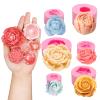 6PCS 3D Flower Fondant Molds Set, Rose Silicone Molds for Candle Soap Making, Handmade Cake Dessert Decoration Chocolate Cupcake Candy Ice Mold, Resin Concrete Art Crafts Accessories view 1