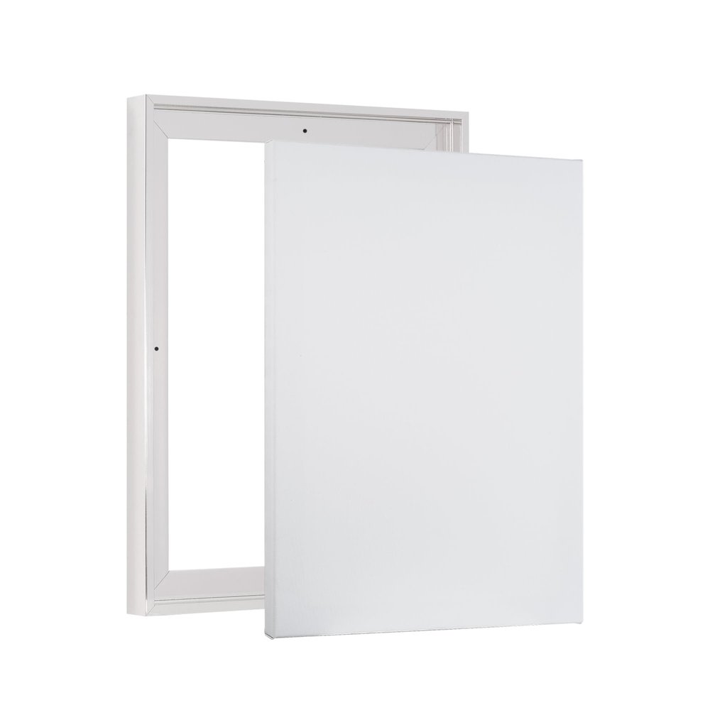 Combo Pack: Floater Frame + 11x14 inch Stretched Canvas for Painting, 1-3/8" Thick Frame + 3/4" Deep Blank Canvas with 12oz Primed 100% Cotton Canvas Fabric (Chrome, 11 x 14 inch)