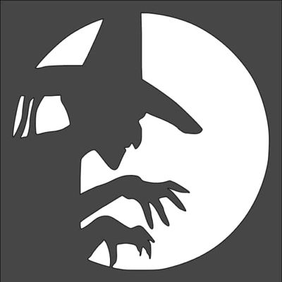 1- 8x8 inch Custom Cut Stencil, (VK-22) Wicked Witch