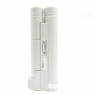 Lab Microscope Slides Handheld Mini Pocket Portable Microscope Led Lamp Light Foldable Jewelry Magnifier with Scale Magnifier Microscope Parts (Color : Without Scale, Magnification : 40X)