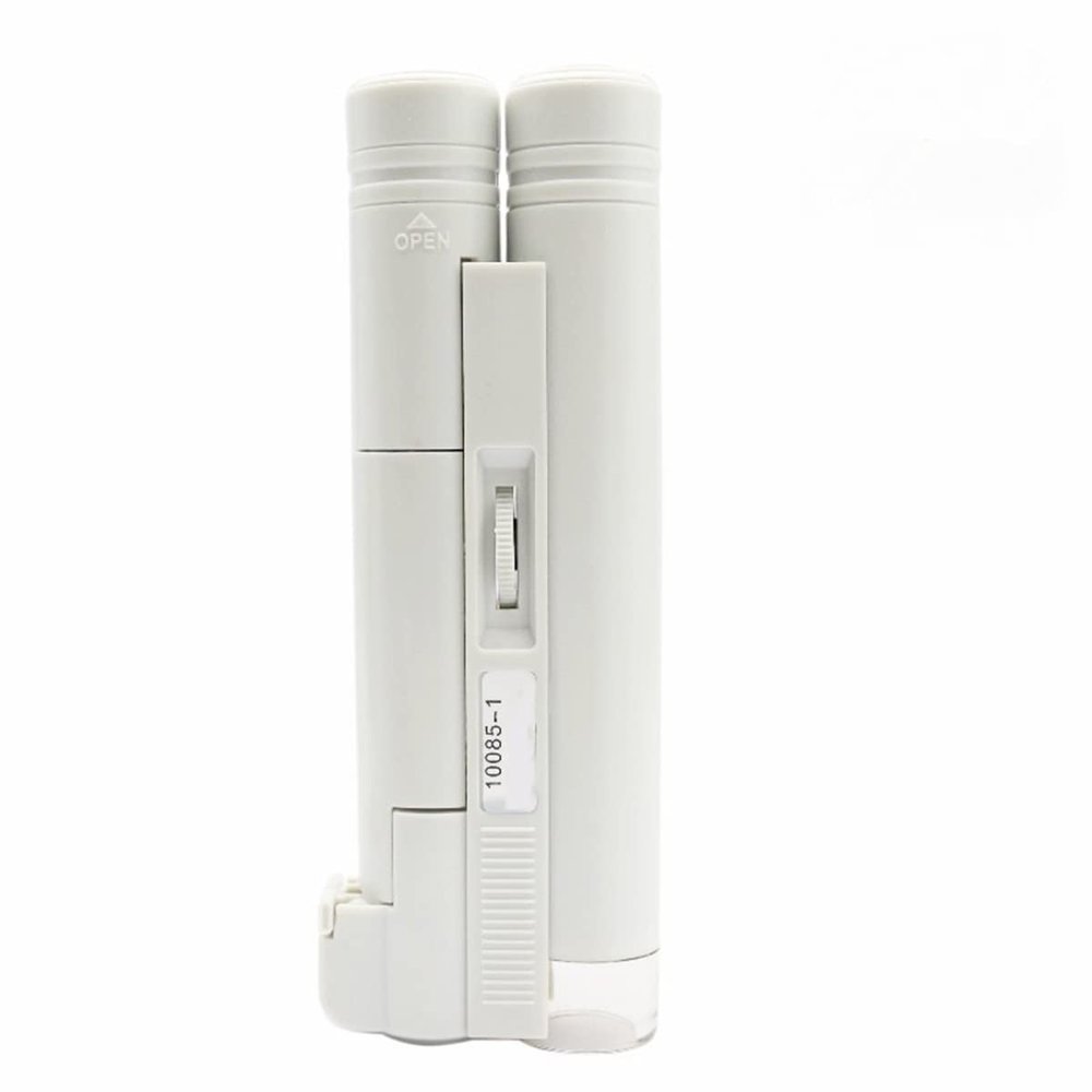 Lab Microscope Slides Handheld Mini Pocket Portable Microscope Led Lamp Light Foldable Jewelry Magnifier with Scale Magnifier Microscope Parts (Color : Without Scale, Magnification : 40X)