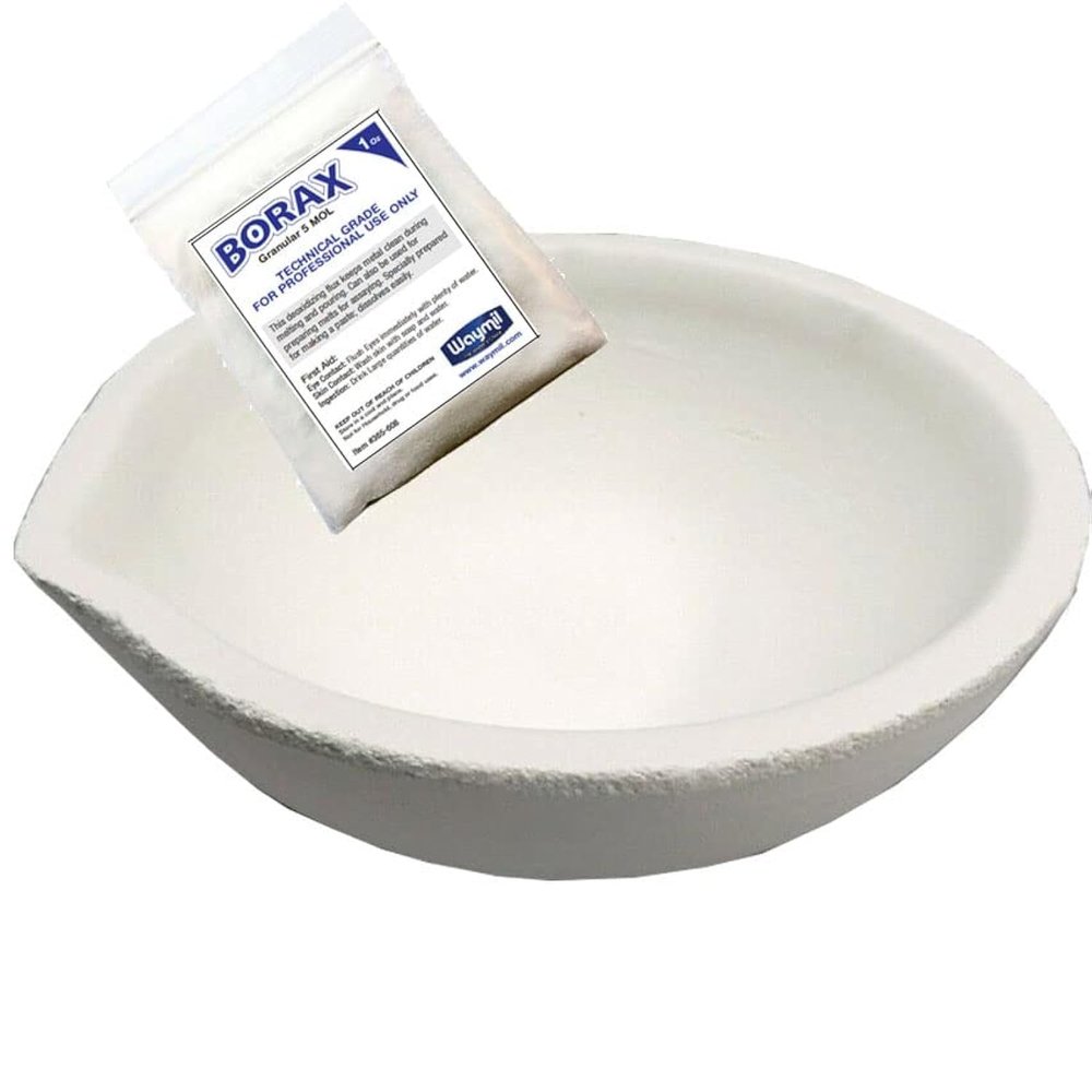 Melting Dish Ceramic Crucible Dish 3"Dia Silica Melt Gold Silver Scrap 350gr 24k Madse in Italy