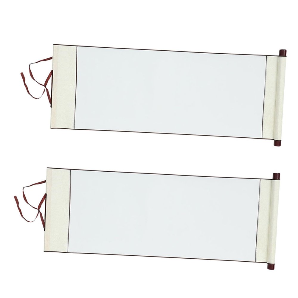 2pcs Chinese Calligraphy Blank Scroll Paper Rice Paper Art Painting Wall Scroll for Beginners and Compact for Easy Storage for Calligraphy Practice and Decoration