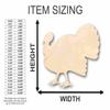 Unfinished Wood Turkey Shape Thanksgiving Bird Animal Craft up to 46" DIY 12" / 1/8" view 2