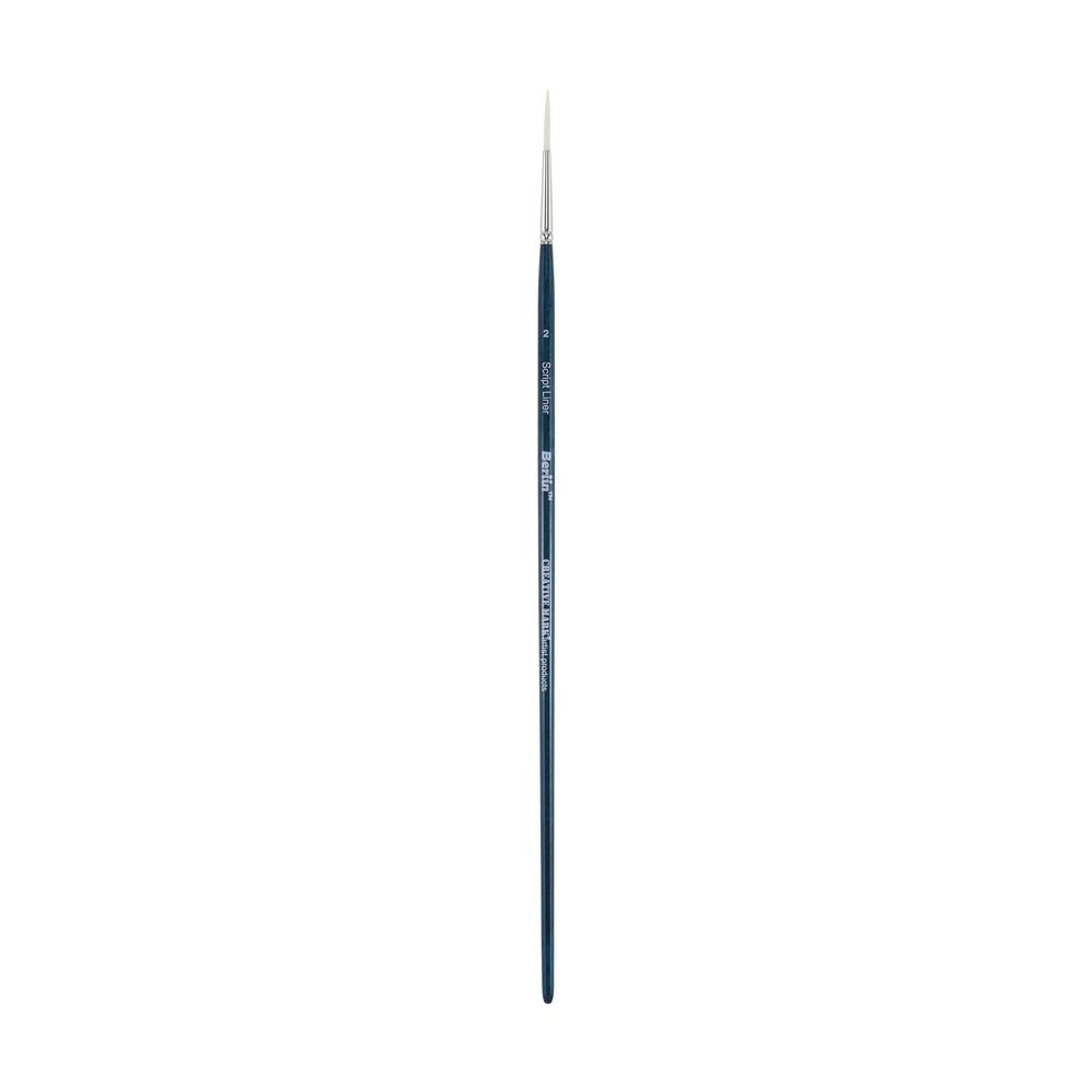 Creative Mark Berlin Synthetic Long Handle Artist Brush - Script Liner # 0 - Handmade in Germany Art Paint Brush w/Synthetic Filament for Acrylics, Oils, Alkyds - Art Brush w/Sustainable Wood Handle