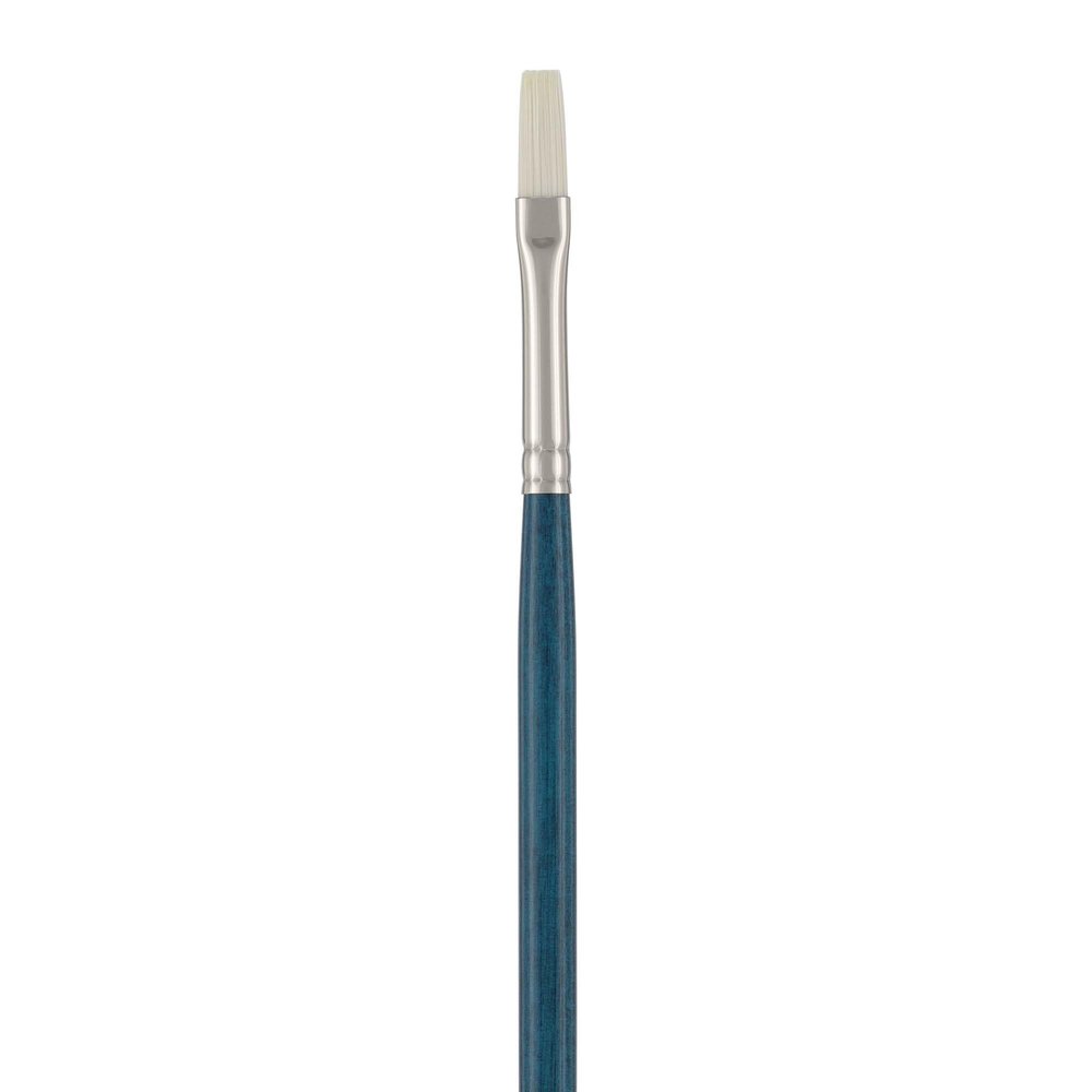 Creative Mark Berlin Synthetic Long Handle Artist Brush - Flat # 4 - Handmade in Germany Art Paint Brush w/Synthetic Filament for Acrylics, Oils, Alkyds - Art Brush w/Sustainable Wood Handle