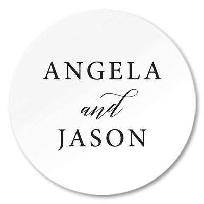 Personalized Wedding Favor Stickers, Custom Name Stickers, Modern Theme, Baby Shower Favor Stickers