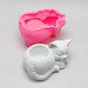 Cute Cat Concrete Flower Pot Molds Succulent Planter Vase Cactus Silicone Molds Candle Pen Holder Mold Epoxy Resin Cement Clay Mould view 4