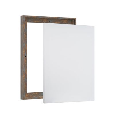 Combo Pack: Floater Frame + 8x10 inch Stretched Canvas for Painting, 1-3/8" Thick Frame + 3/4" Deep Blank Canvas with 12oz Primed 100% Cotton Canvas Fabric (Rusty Blue, 8 x 10 inch)