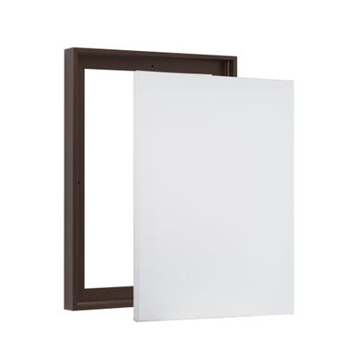 Combo Pack: Floater Frame + 12x16 inch Stretched Canvas for Painting, 1-3/8" Thick Frame + 3/4" Deep Blank Canvas with 12oz Primed 100% Cotton Canvas Fabric (Dark Walnut, 12 x 16 inch)