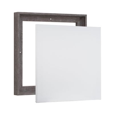 Combo Pack: Floater Frame + 36x36 inch Stretched Canvas for Painting, 1-3/8" Thick Frame + 3/4" Deep Blank Canvas with 12oz Primed 100% Cotton Canvas Fabric (Rustic Gray, 36 x 36 inch)