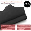 ELW Crazy Horse Leather 5-6 OZ (2-2.4mm) | Black | Pre-Cut 8"x24" 2PCS | Full Grain Cowhide Handmade Leather for DIY, Crafts, Sheaths, Sewing, Workshop view 2