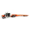 Die Cast Promotions (DCP) 1/64 Black & Orange Peterbilt 389 63" Sleeper w/ Talbert 5553TA Traveling-Axle Trailer 60-1228 view 1