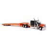 Die Cast Promotions (DCP) 1/64 Black & Orange Peterbilt 389 63" Sleeper w/ Talbert 5553TA Traveling-Axle Trailer 60-1228 view 2