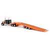 Die Cast Promotions (DCP) 1/64 Black & Orange Peterbilt 389 63" Sleeper w/ Talbert 5553TA Traveling-Axle Trailer 60-1228 view 4