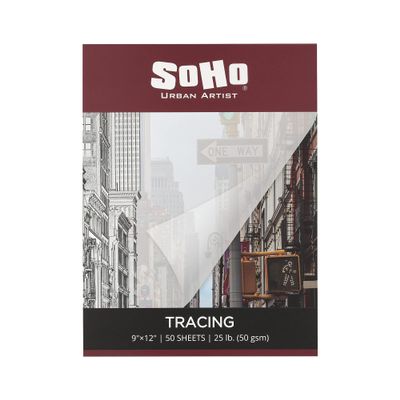SoHo Urban Artist Vellum Tracing Paper Pads 12 Pack 9x12 - Translucent Vellum Paper for Drawing, Tracing, Different Media Types
