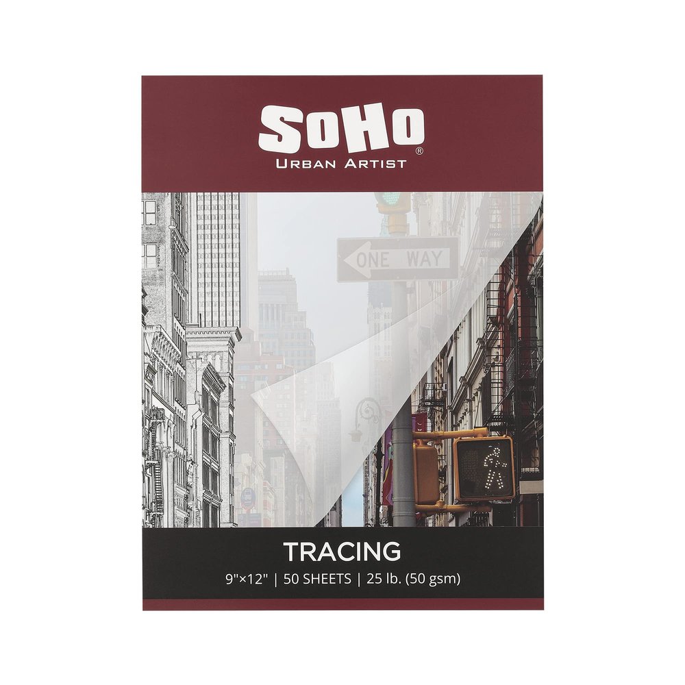 SoHo Urban Artist Vellum Tracing Paper Pads 12 Pack 9x12 - Translucent Vellum Paper for Drawing, Tracing, Different Media Types