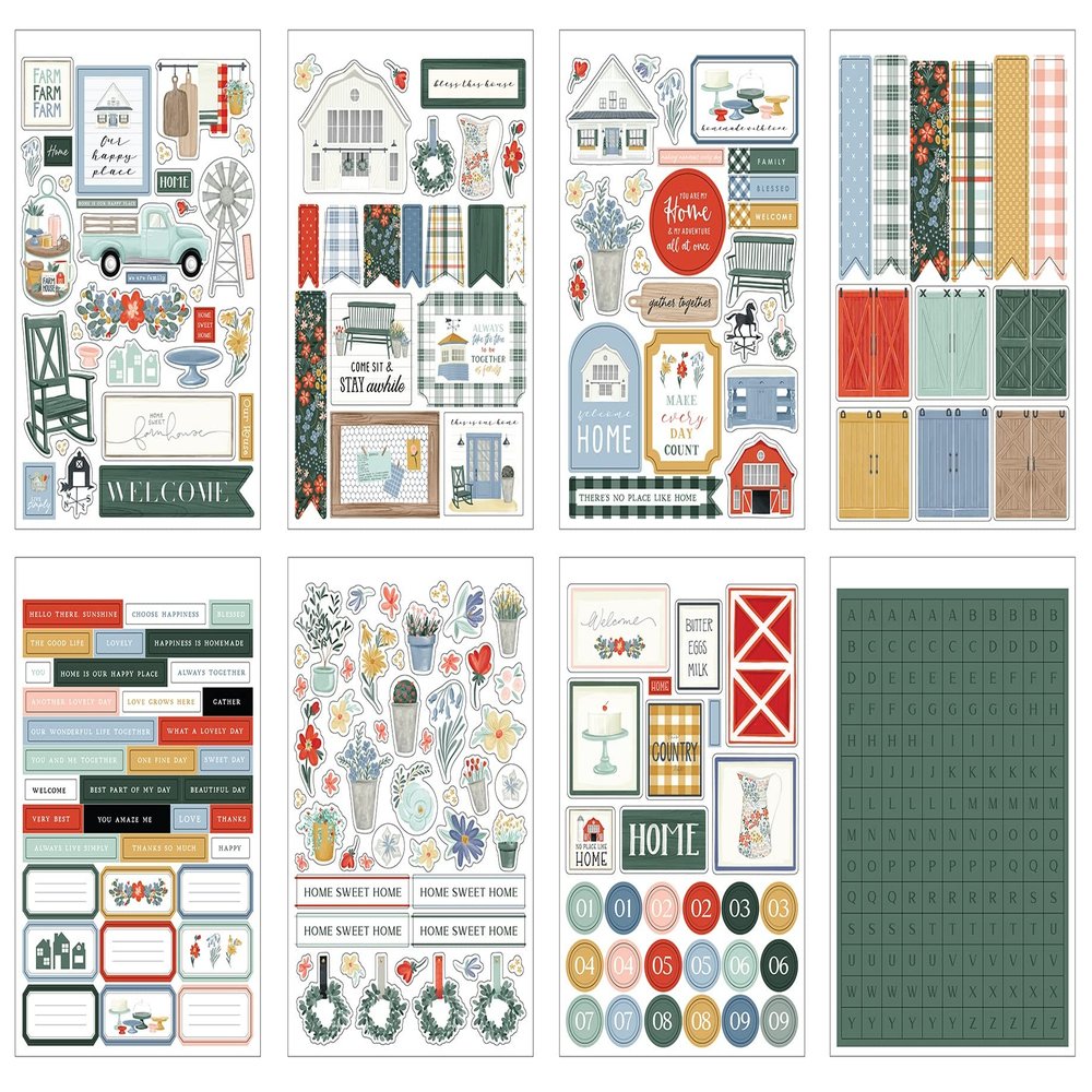 Carta Bella Sticker Book-Farmhouse Summer, White