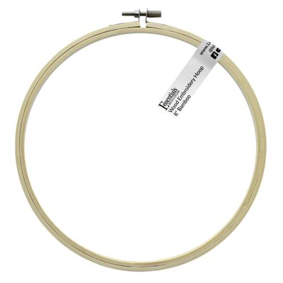 Essentials by Leisure Arts 8 Inch Bamboo Embroidery Hoop with Adjustable Tension Screw, Smooth Lightweight Hoop for Cross Stitch, Needlepoint, Quilting and Sewing