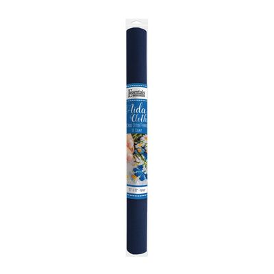 Essentials By Leisure Arts Aida Cloth, 18 Count, Navy, Cross Stitch Fabric, Embroidery Fabric, Cross Stitch Supplies for Crafting, Stitching, and Sewing Projects 15X18
