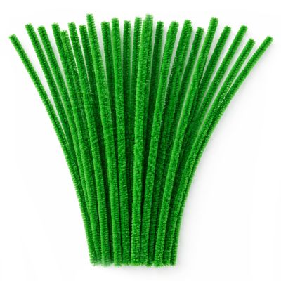 Essentials by Leisure Arts Chenille Stems 12 Inch 6mm Emerald Green 25 Piece, Pipe Cleaners for Crafts, Bendable Wire Stems for Dolls Animals Ornaments and Kids Projects