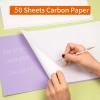 50 Sheets Carbon Paper White Graphite Paper Transfer Tracing Paper and 5 Pieces Ball Embossing Styluses for Wood, Paper, Canvas and Other Art Craft Surfaces (White-50) view 3