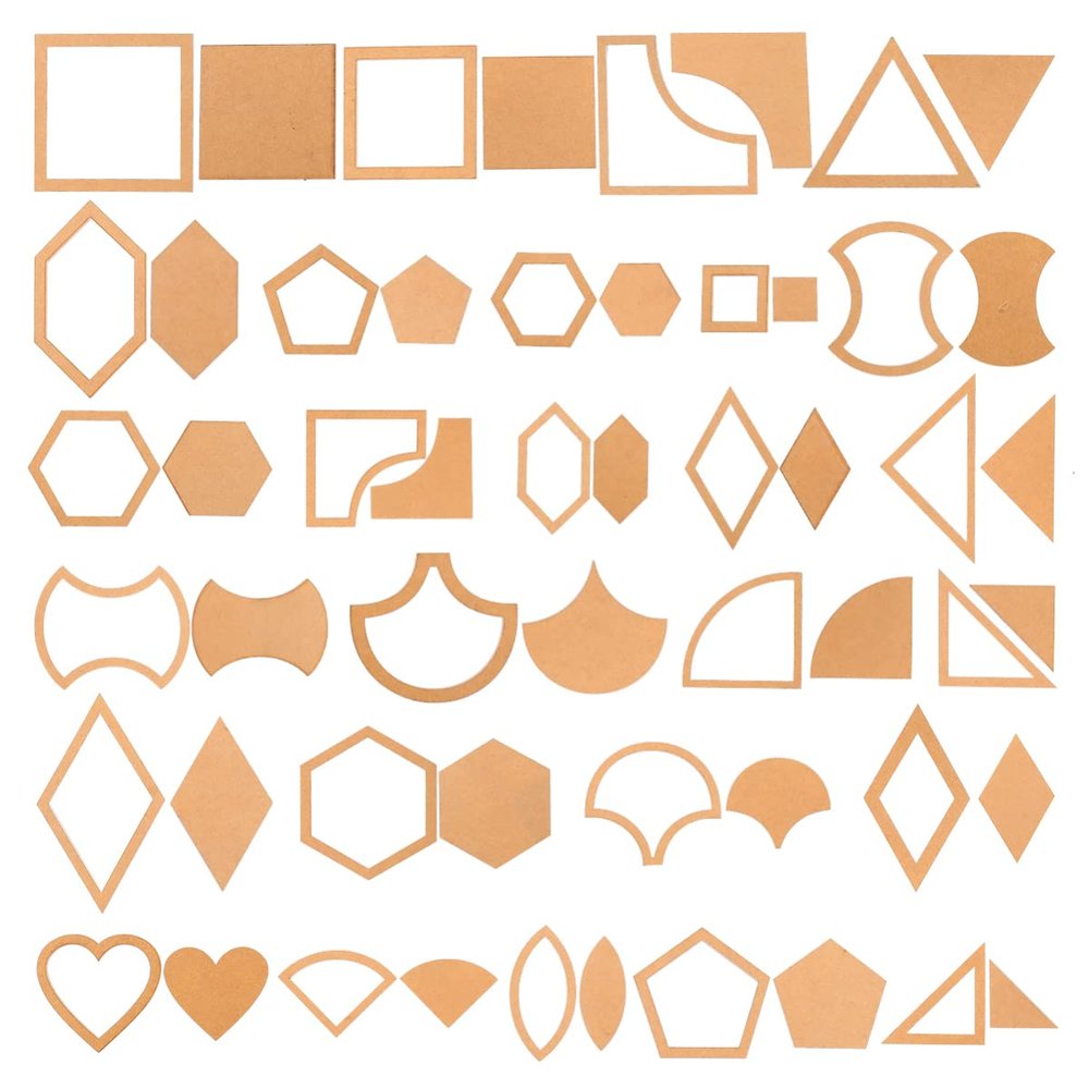 EXCEART 54pcs Acrylic Quilting Templates Set Versatile Sewing Tools for Crafts Sturdy Geometric Patterns for Bags and Purses Design for Easy Use
