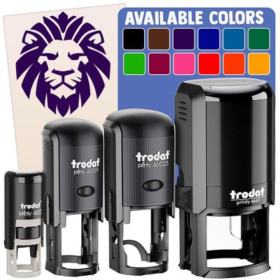 Regal Lion Head Self-Inking Rubber Stamp Ink Stamper for Stamping Crafting Planners - 1-1/2 Inch Large - Red Ink