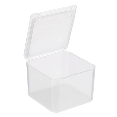 PATIKIL Clear Storage Container with Hinged Lid 40x28mm, 12 Pack Plastic Square Box for Beads Art Craft