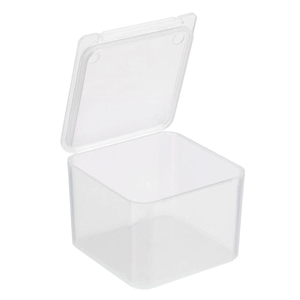 PATIKIL Clear Storage Container with Hinged Lid 40x28mm, 12 Pack Plastic Square Box for Beads Art Craft