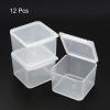 PATIKIL Clear Storage Container with Hinged Lid 40x28mm, 12 Pack Plastic Square Box for Beads Art Craft view 3
