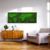 68travel Moss World map (framed) - stabilised natural forest moss and Nordic lichen - interior wall artwork (112x65cm / 44x25.6in, green - white wooden frame) view 2