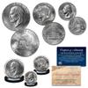 1976 Bicentennial Genuine U.S. Coin Set JFK Half Dollar / IKE Dollar / Quarter Dollar 3-Coin Collection view 1
