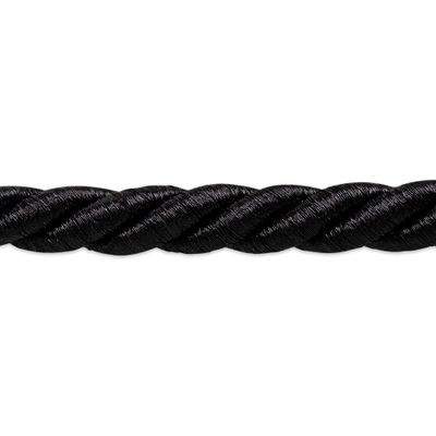 Trims by the Yard Holly 3/8" Metallic Twisted Cord Trim, Versatile Trim for DIY Crafts, Picture Frames, Home Decor, and Fashion Items, 10-Yard Cut, Metallic Black