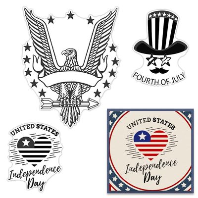 Estivaux 4th of July Stars Heart Clear Stamps for Card Making and Journaling, American Flag Silicone Stamps Patriotic Eagle Words Rubber Stamps for Scrapbooking DIY Cards Album Crafts Supplies