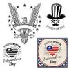 Estivaux 4th of July Stars Heart Clear Stamps for Card Making and Journaling, American Flag Silicone Stamps Patriotic Eagle Words Rubber Stamps for Scrapbooking DIY Cards Album Crafts Supplies view 1
