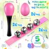 60 Pcs Shaker Musical Instruments Kids Party Favor Baby Learning Percussion Toy, Including 20 Wrist Hand Band Jingle Bells, 20 Egg Shakers and 20 Maracas Rattle Shaker Sand Hammers view 2