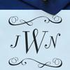 Bellevue Monogram Rubber Stamp, Square Imprint, Size 1-5/8", Custom Made, Decorative Border, Monogram Rubber Stamp Custom, Uses Stamp Pad view 1