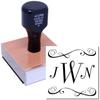 Bellevue Monogram Rubber Stamp, Square Imprint, Size 1-5/8", Custom Made, Decorative Border, Monogram Rubber Stamp Custom, Uses Stamp Pad view 2