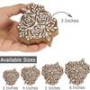 IBA Indianbeautifulart Textile Printing Block Rose Hand Carved Wooden Stamp Wood Block Printing Textile Stamps for Fabric/Pottery Blocks,4 Inch view 2