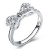 Fashion 925 Sterling Silver Womens Ring Shiny Hollow Butterfly Princess Ring Vintage Bow-Knot Zircon Ring Engagement Wedding Anniversary Ring Promise Ring Cocktail Party Ring F035 (9) view 1