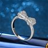 Fashion 925 Sterling Silver Womens Ring Shiny Hollow Butterfly Princess Ring Vintage Bow-Knot Zircon Ring Engagement Wedding Anniversary Ring Promise Ring Cocktail Party Ring F035 (9) view 2