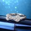 Fashion 925 Sterling Silver Womens Ring Shiny Hollow Butterfly Princess Ring Vintage Bow-Knot Zircon Ring Engagement Wedding Anniversary Ring Promise Ring Cocktail Party Ring F035 (9) view 3