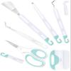 Sooez Weeding Tools for Vinyl, 6PCS Basic Tools Set, Precision Craft Vinyl Tool Kit, Scoring Stylus/Weeder/Scraper/Spatula/Tweezers/Scissors for Vinyl,Paper & Iron-on Projects view 1