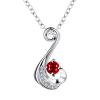Vsoruln Fashion Necklace 925 Sterling Silver White/Red/Purple/Blue/White Gold Plated Ladies Crystal Diamond Pendant Necklace (Red) view 1