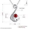 Vsoruln Fashion Necklace 925 Sterling Silver White/Red/Purple/Blue/White Gold Plated Ladies Crystal Diamond Pendant Necklace (Red) view 2