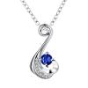 Vsoruln Fashion Necklace 925 Sterling Silver White/Red/Purple/Blue/White Gold Plated Ladies Crystal Diamond Pendant Necklace (Red) view 4